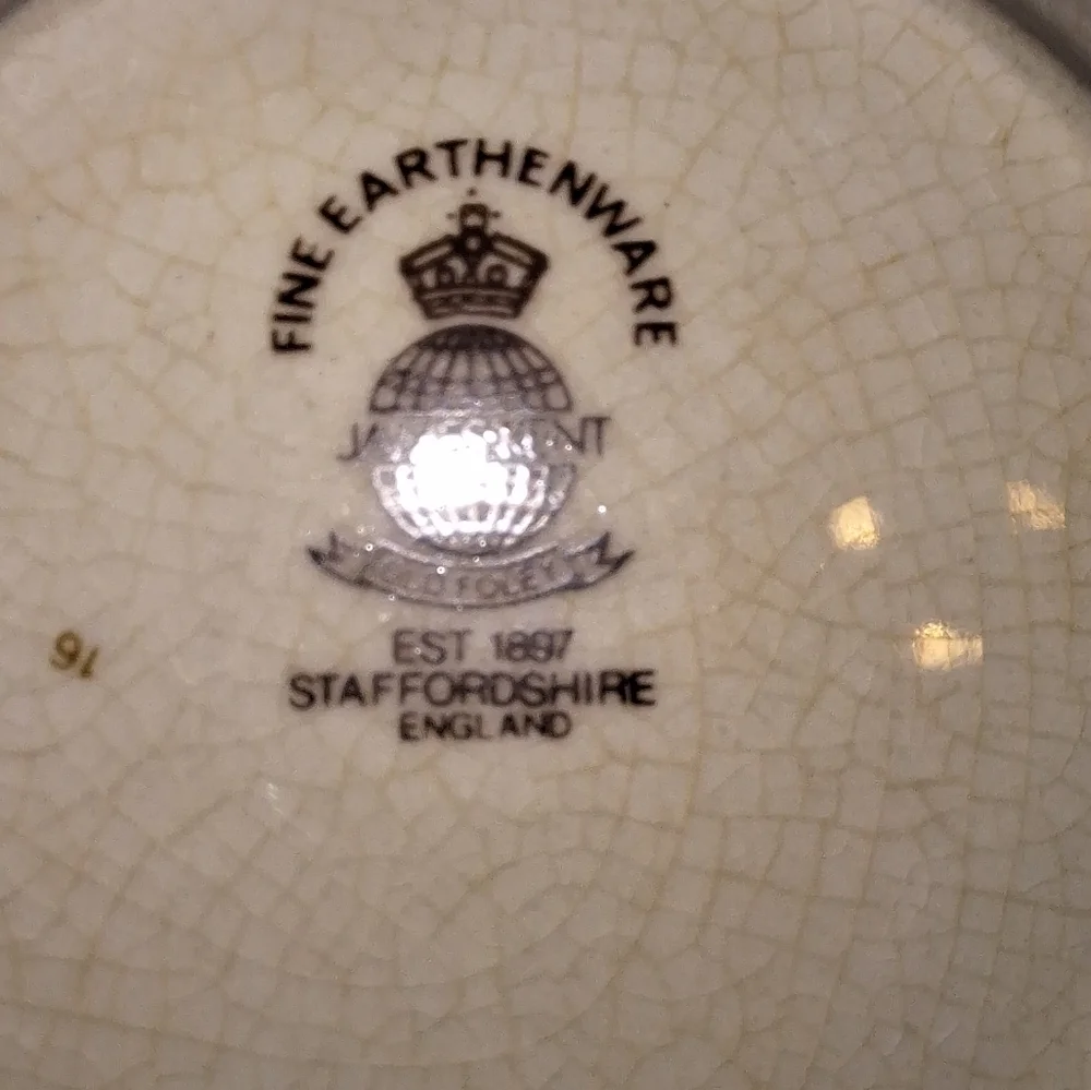 A vintage James Kent Old Foley Staffordshire saucer and plate.